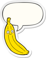 desenho animado banana com discurso bolha adesivo png