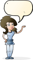 caricatura, bastante, camarera, con, burbuja del discurso png
