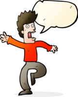 cartoon frightened man with speech bubble png