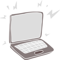 Cartoon-Laptop-Computer im flachen Farbstil png