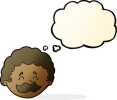 dessin animé, homme, à, moustache, à, a pensé bulle png