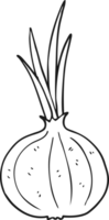 hand drawn black and white cartoon onion png