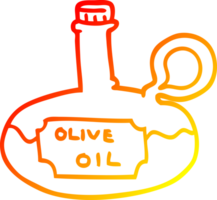 warm gradient line drawing of a cartoon olive oil png