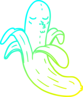 du froid pente ligne dessin de une dessin animé meilleur qualité biologique banane png