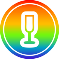 Champagner Flöte kreisförmig Symbol mit Regenbogen Gradient Fertig png