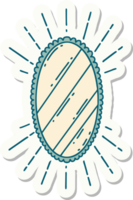 sticker of a tattoo style shining mirror png