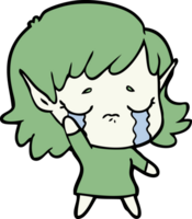 cartoon crying elf girl png