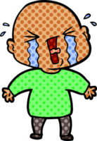 cartoon crying bald man png