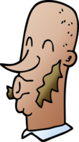 cartoon doodle man with muttonchop facial hair png