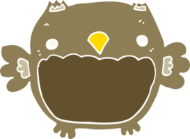 hibou de dessin animé de style plat couleur png