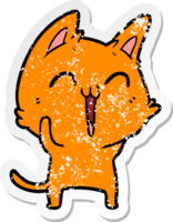 pegatina angustiada de un gato de dibujos animados feliz png