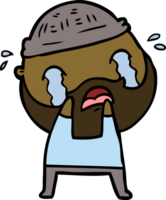 cartoon bearded man crying png