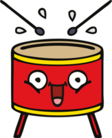 cute cartoon of a playing drum png