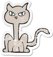 retro distressed sticker of a cartoon angry cat png