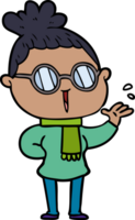 cartoon woman wearing spectacles png