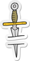 sticker of a cartoon dagger tattoo symbol png