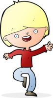 Cartoon glücklicher Junge tanzt png