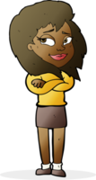 cartoon woman with crossed arms png