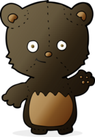 filhote de urso preto dos desenhos animados acenando png