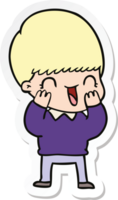 sticker of a happy cartoon boy png