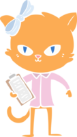 gato de desenho animado de estilo de cor plana bonito png