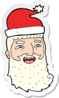 Aufkleber eines Cartoon lachenden Weihnachtsmanns png
