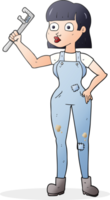 hand drawn cartoon female plumber png