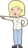 cartoon woman pointing png