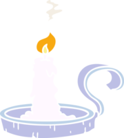 hand drawn cartoon doodle of a candle holder and lit candle png