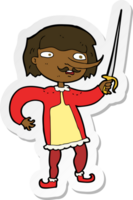 sticker of a cartoon man with sword png