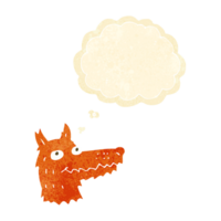 cartoon fox head with thought bubble png