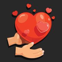 Healthy Hearts Take Care and Save Heart Dark Background vector