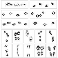 Animal and birds foot print black and white, Biggest Set of Animal and Bird Trails Silhouettes vector