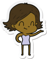 pegatina de una chica amigable de dibujos animados png