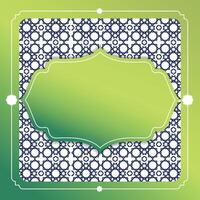 Islamic Green border geometric style Background vector
