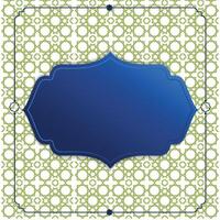 Islamic Decorative Green border geometric style Background vector