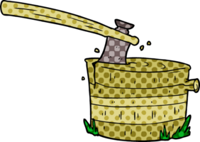 cartoon tree stump with axe png