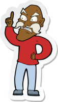 sticker van een cartoon oude man die regels vastlegt png