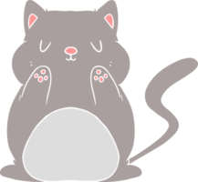 gato de dibujos animados de estilo de color plano png