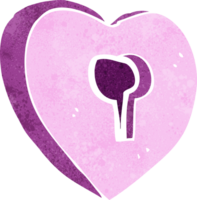 cartoon heart with keyhole png