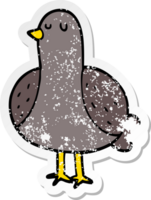 distressed sticker of a cartoon bird png