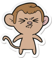 sticker of a cartoon angry monkey png