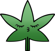 lutning skuggad tecknad serie av en marijuana blad png