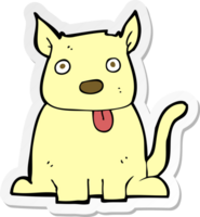 sticker of a cartoon dog sticking out tongue png