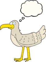 hand drawn thought bubble cartoon seagull png