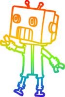 Regenbogen Gradient Linie Zeichnung von ein Karikatur Roboter png