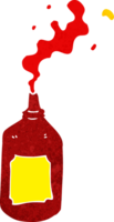 botella de salsa de tomate chorros de dibujos animados png