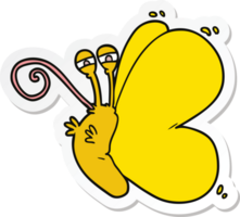 sticker of a funny cartoon butterfly png