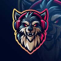 lobo mascota deporte ilustración v4 vector