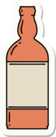 sticker of tattoo in traditional style of a bottle png